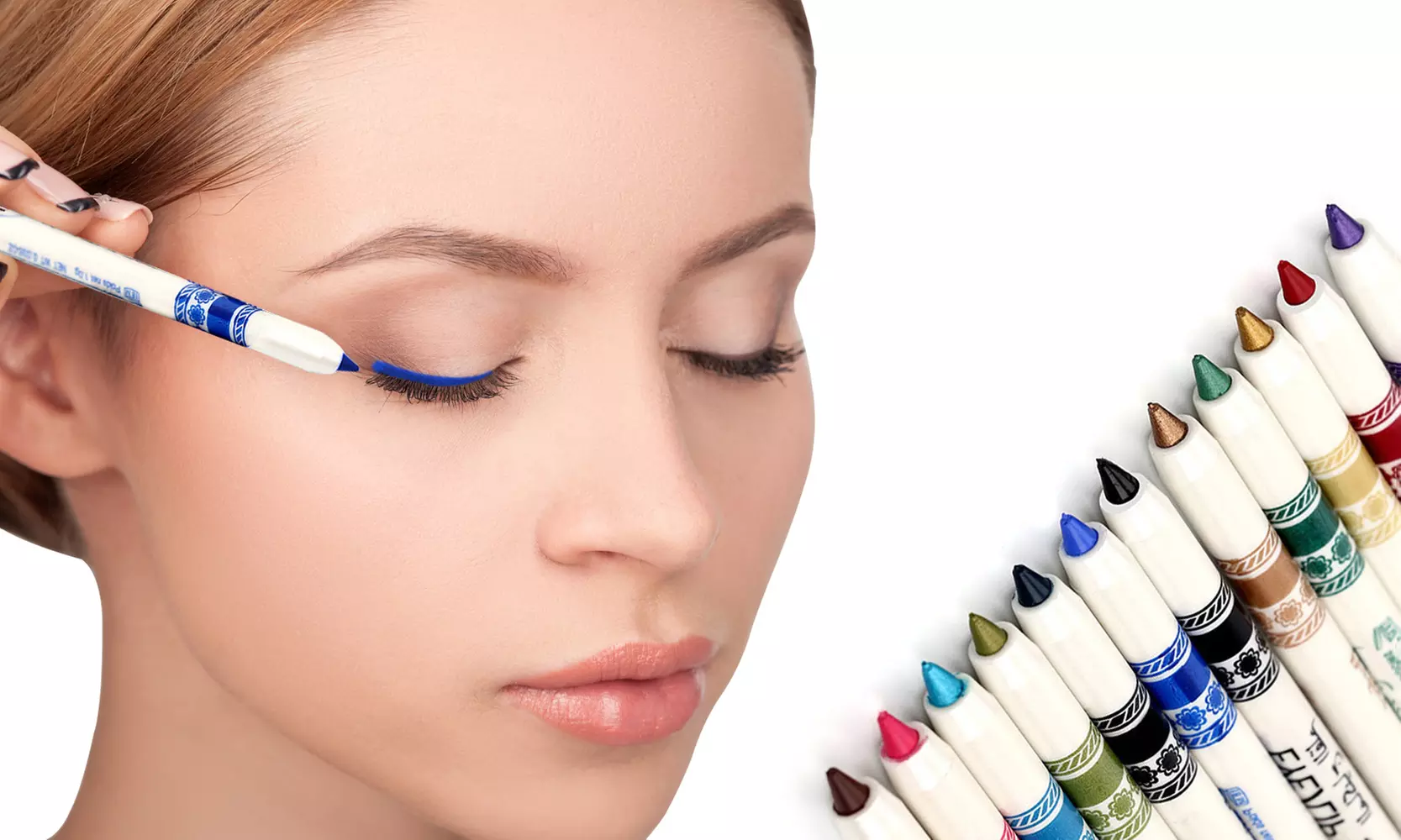 Professional Vivid Multi-Color Eye and Lip Liner Pencil Set (12- or 24-Piece) - Primary Image