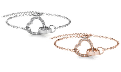 Bracelet coeur orné de cristaux Swarovski®