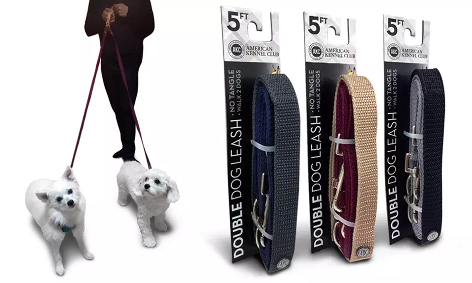 AKC 5Ft. Double Dog Leash - Primary Image