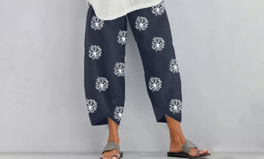 Image 4: Women's Loose Dandelion Print Pants