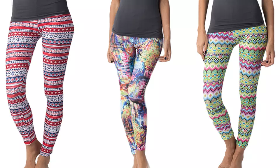 Women's Patterned Leggings - Primary Image