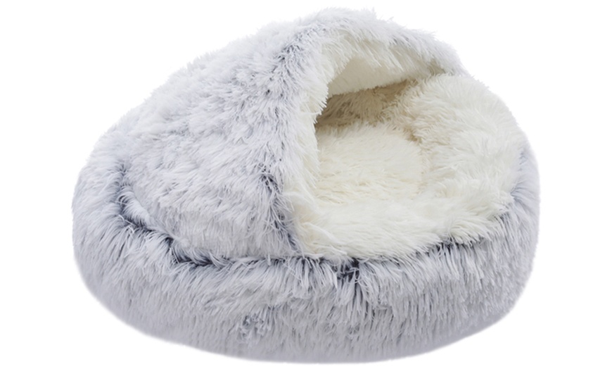Image 3: Semi-Enclosed Soft Pet Bed