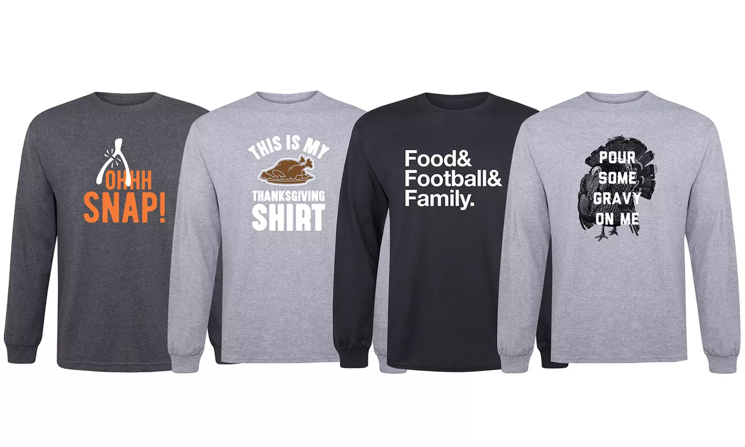 Instant Message: Men's Funny Thanksgiving Long Sleeve Tees (S-2XL) - Primary Image