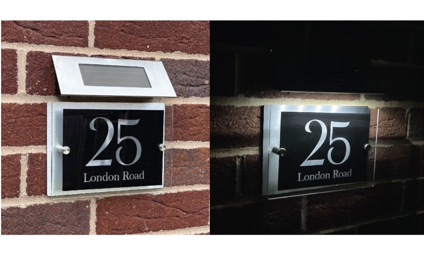 Image 3: Personalised Acrylic Metal Door Sign with Solar Light from Decomatters