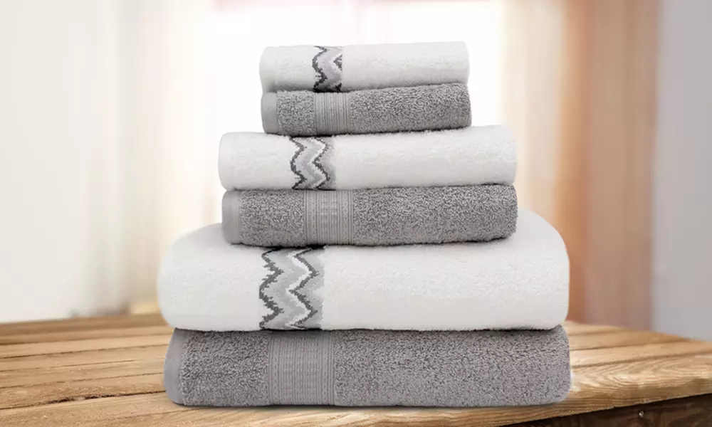 Trendy 100% Egyptian Cotton Jacquard Towel Set (6-Piece) - Primary Image