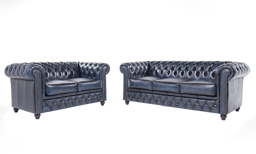 Image 52: Sofas Chesterfield en cuir authentiques 