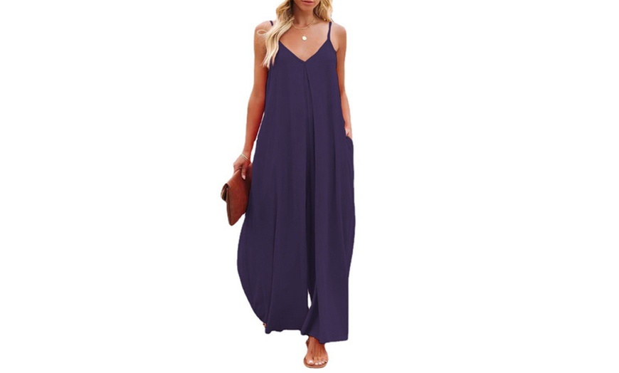 Image 6: Women's Casual Wide Leg Jumpsuit with Pockets