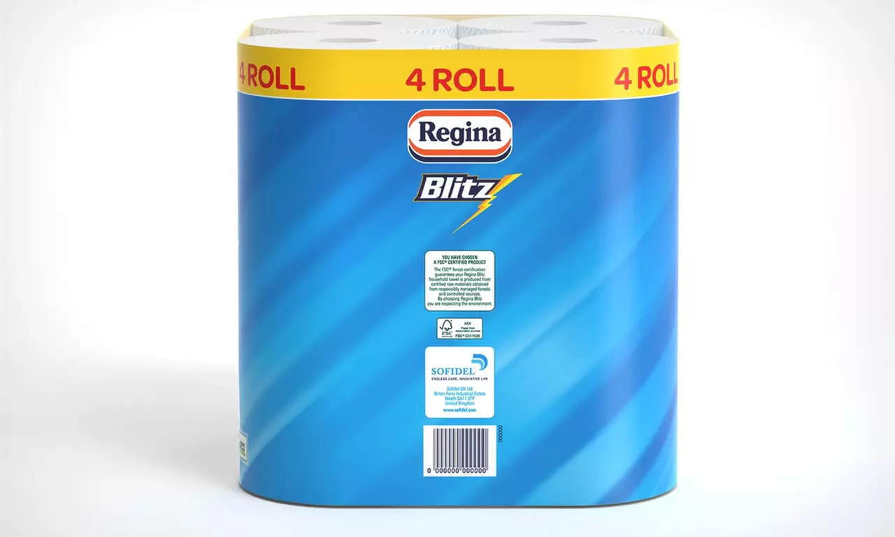 Regina Extra-Large Blitz Kitchen Towels – Super Absorbent 3-Ply Paper Rolls (4–24 Pack)