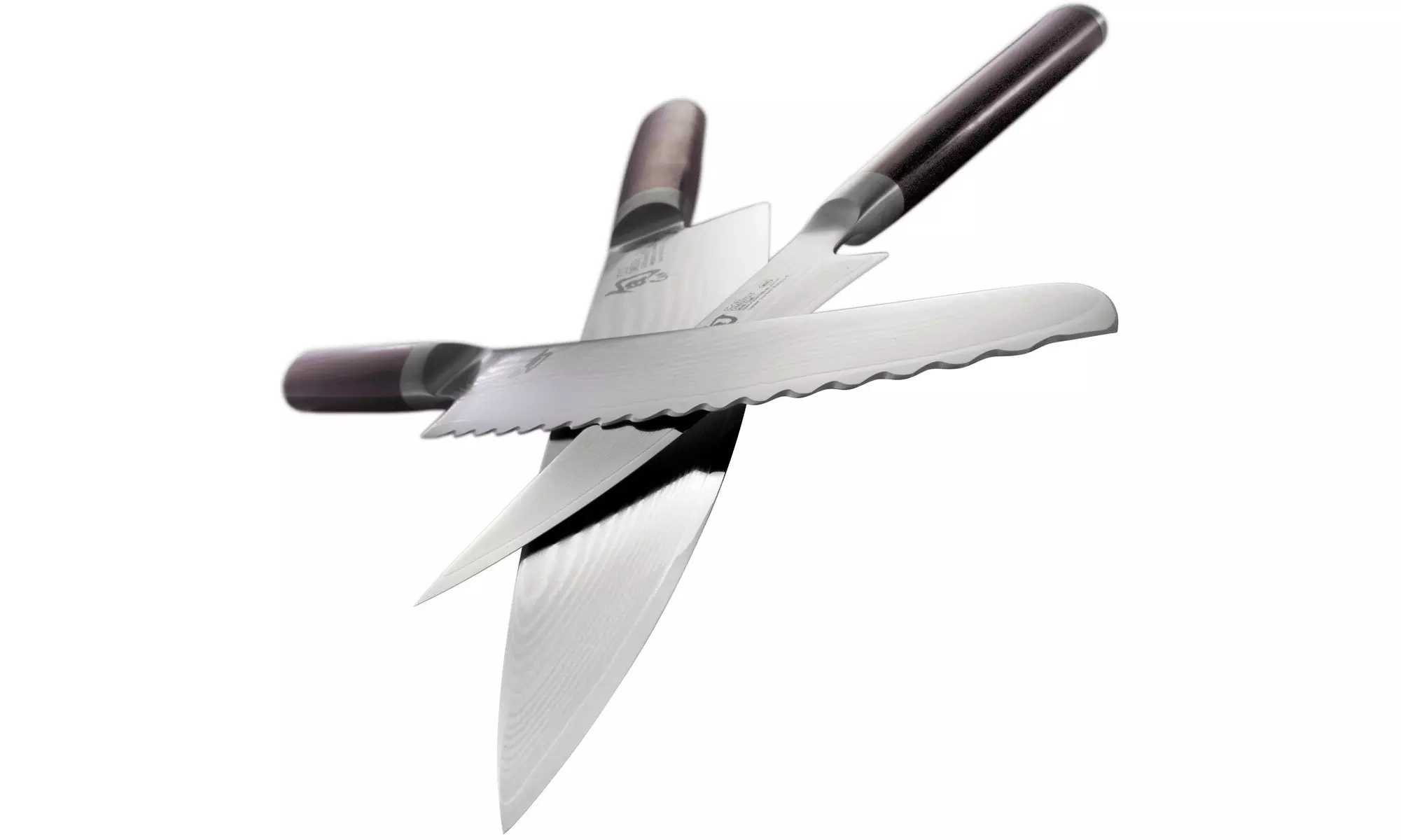 Shun Japanese Damascus Style Set of 3 Knives with Block - Second Medium