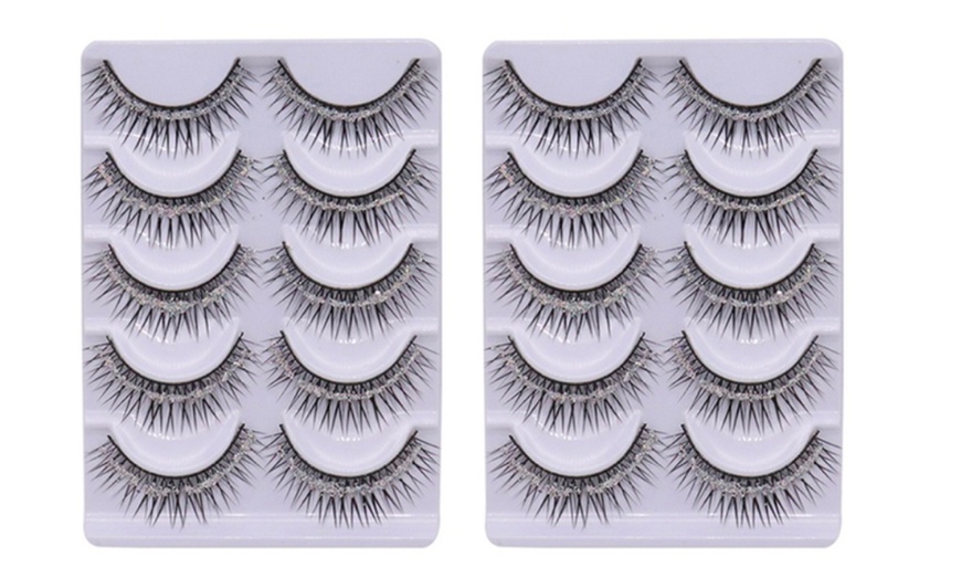 Image 5: False Eyelashes with Sequins Set