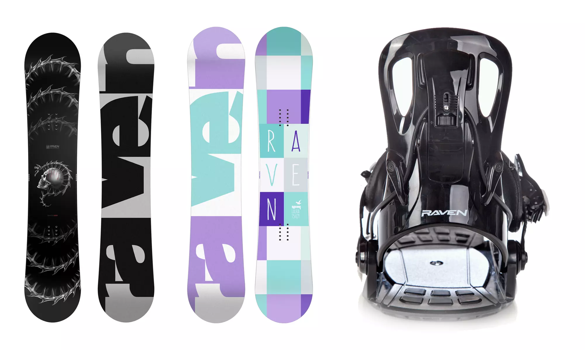 Snowboard Raven mit Raven-Bindung S220 in Schwarz im Modell und in der Länge nach Wahl - Primary Image