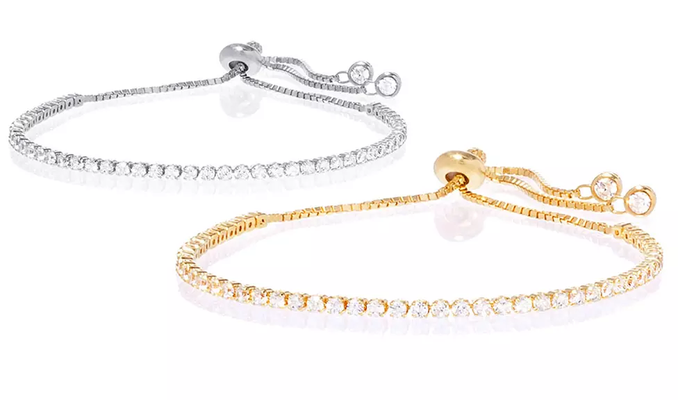 Adjustable Tennis Bracelet Made with Swarovski Elements - Primary Image