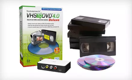 Honestech Audio Recorder 2.0 Plus or VHS to DVD 4.0 Deluxe (Up to 78% Off). Shipping Included. - Primary Image