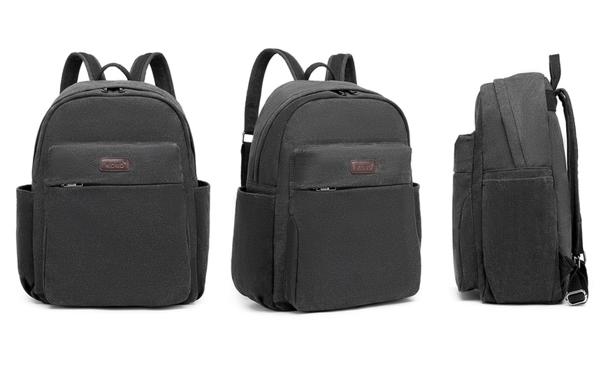 Image 2: Canvas Lightweight Casual Backpack