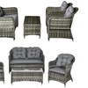 Image 3: Four-Piece Outsunny Rattan-Effect Wicker Sofa Set