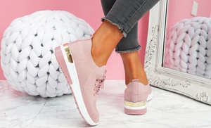 Women's Gold Heel Trainers