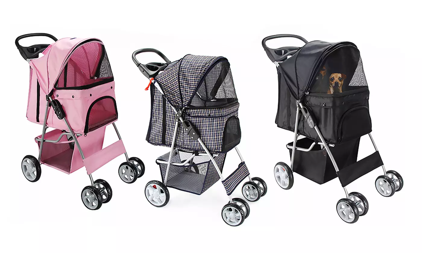 4-Wheel Easy-Folding Pet Stroller - Primary Image