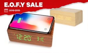 Wooden Alarm Clock Charging Pad