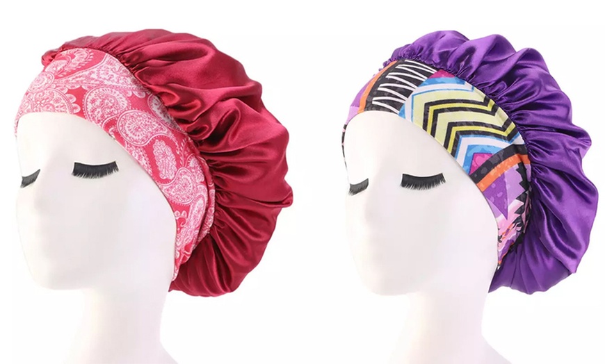 Image 19: One or Two Satin Sleeping Hair Wrap Headbands