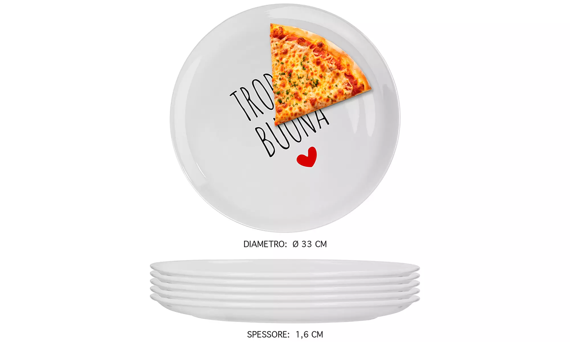 Set di 6 piatti da pizza di 31 cm