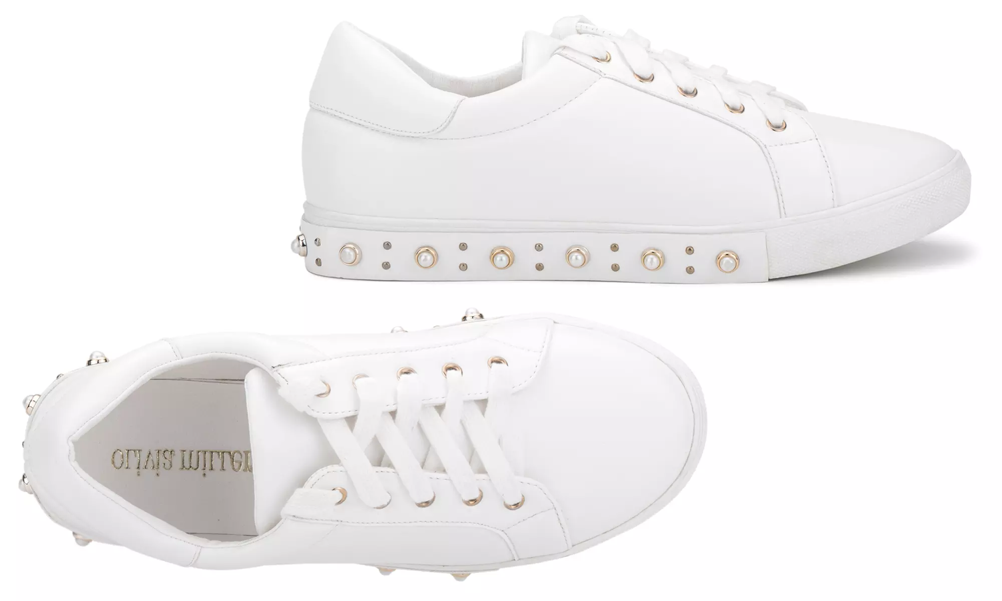 Olivia Miller Chill Zone Women's Faux Pearl-Studded Sneakers - Second Medium