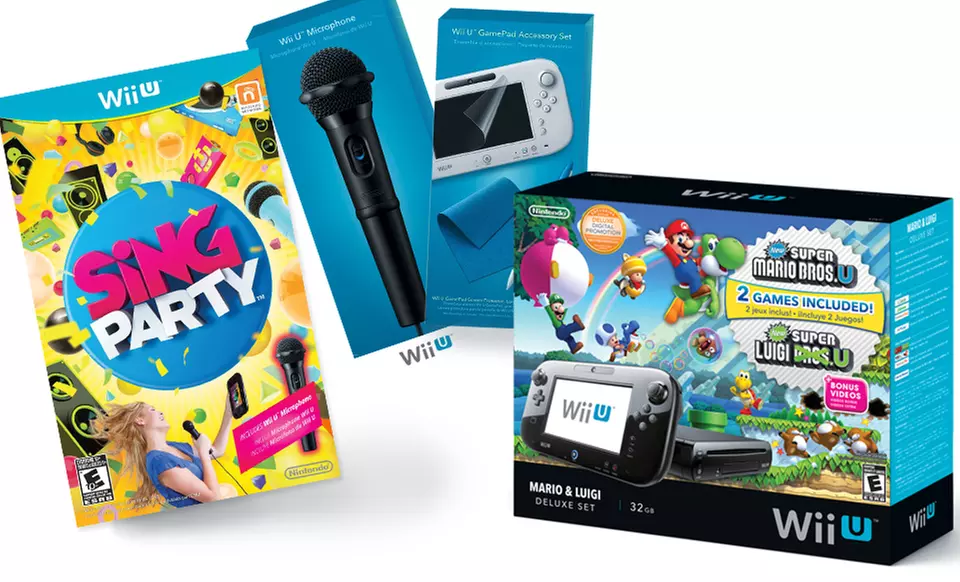 Nintendo Wii U System Bundle with Three Games and Accessory Set. Free Returns.﻿ - Primary Image