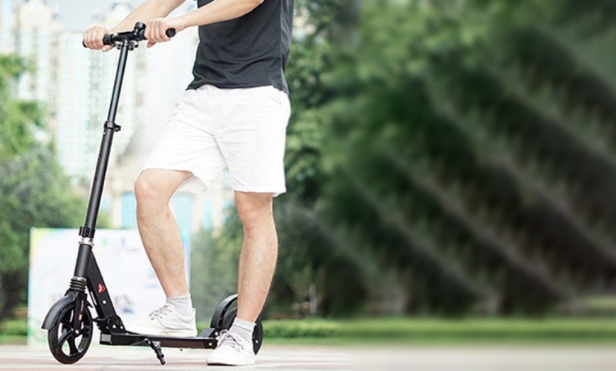 Image 1:  Powerful and Convenient Black Adult Electric Scooter
