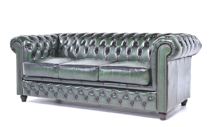 Image 30: Sofas Chesterfield en cuir authentiques 