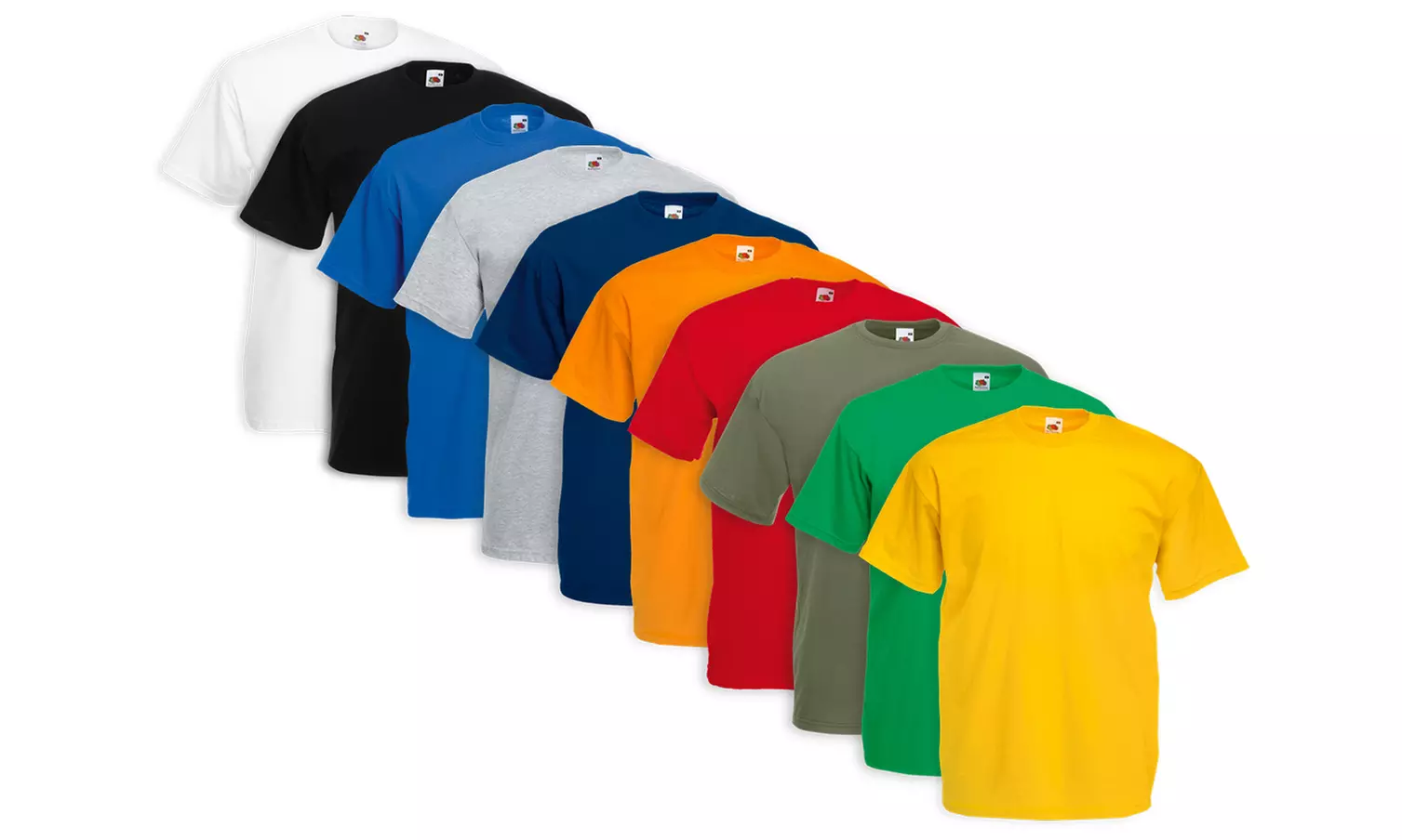 Lot de 10 t-shirts pour hommes de la marque Fruit of The Loom
