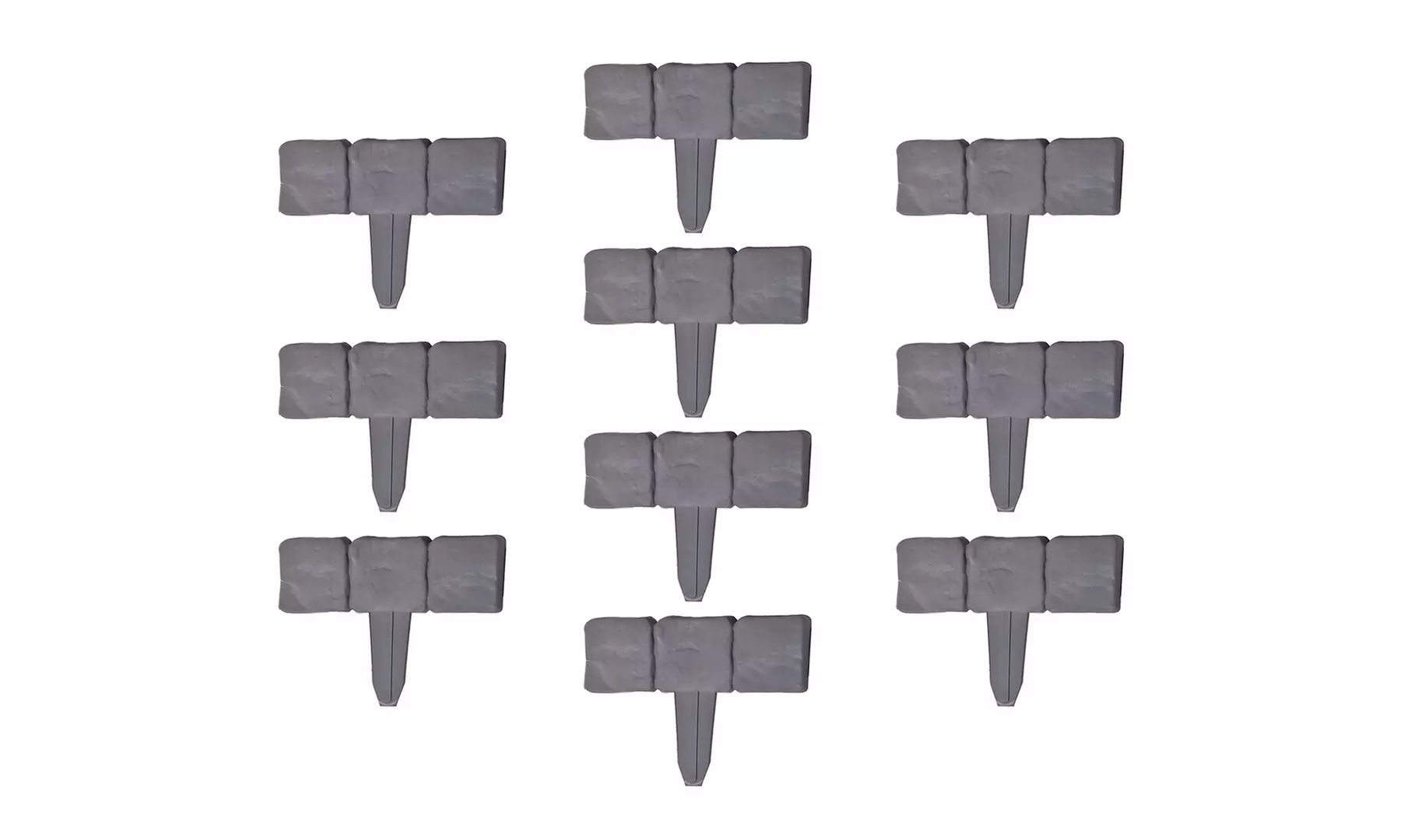 Faux Cobblestone Flower Bed Border (10-Piece) - Second Medium