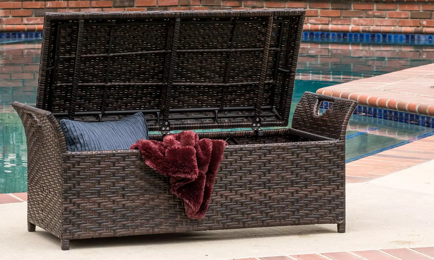 Outdoor Wicker Storage Ottoman - Second Medium
