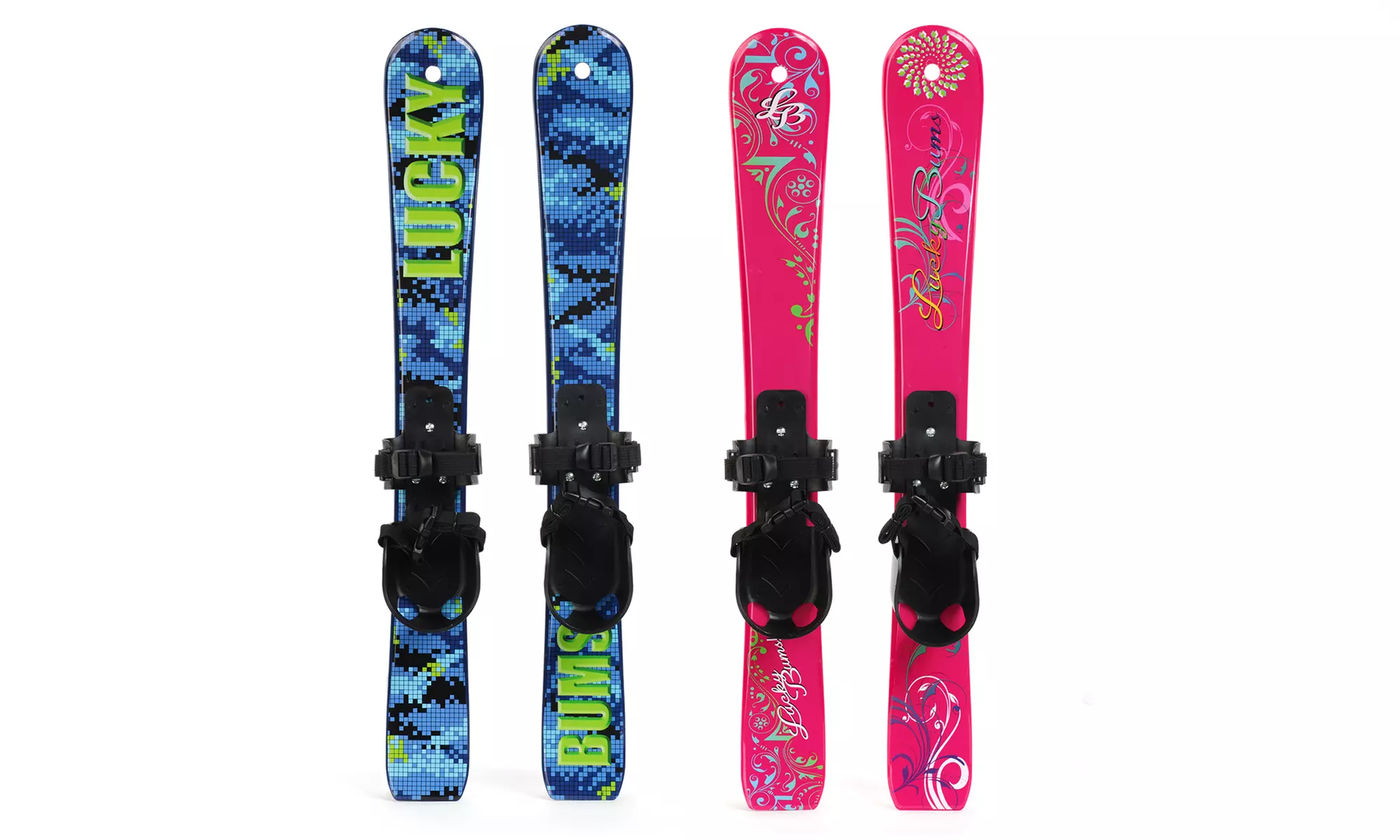 Lucky Bums Kids' Beginner Snow Skis and Poles - Primary Image