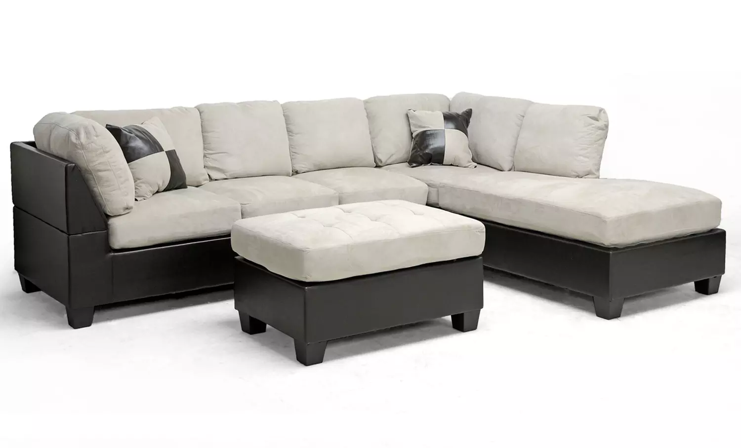 Mancini Modern Sectional Sofa and Ottoman Set - Primary Image