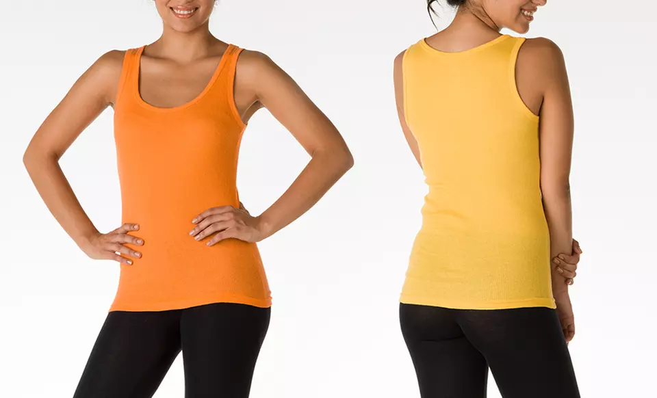 12-Pack of Women's Ribbed Cotton Muscle Tank Tops. Free Returns. - Second Medium