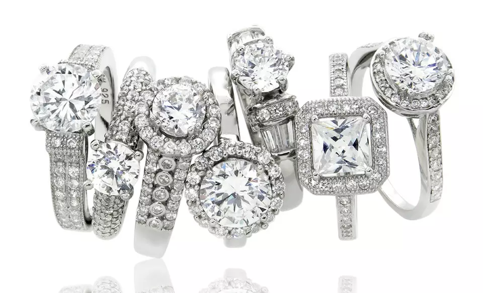Sterling Silver Cubic Zirconia Solitaire Engagement Ring. Multiple Options Available from $19.99–$22.99. Free Returns. - Primary Image