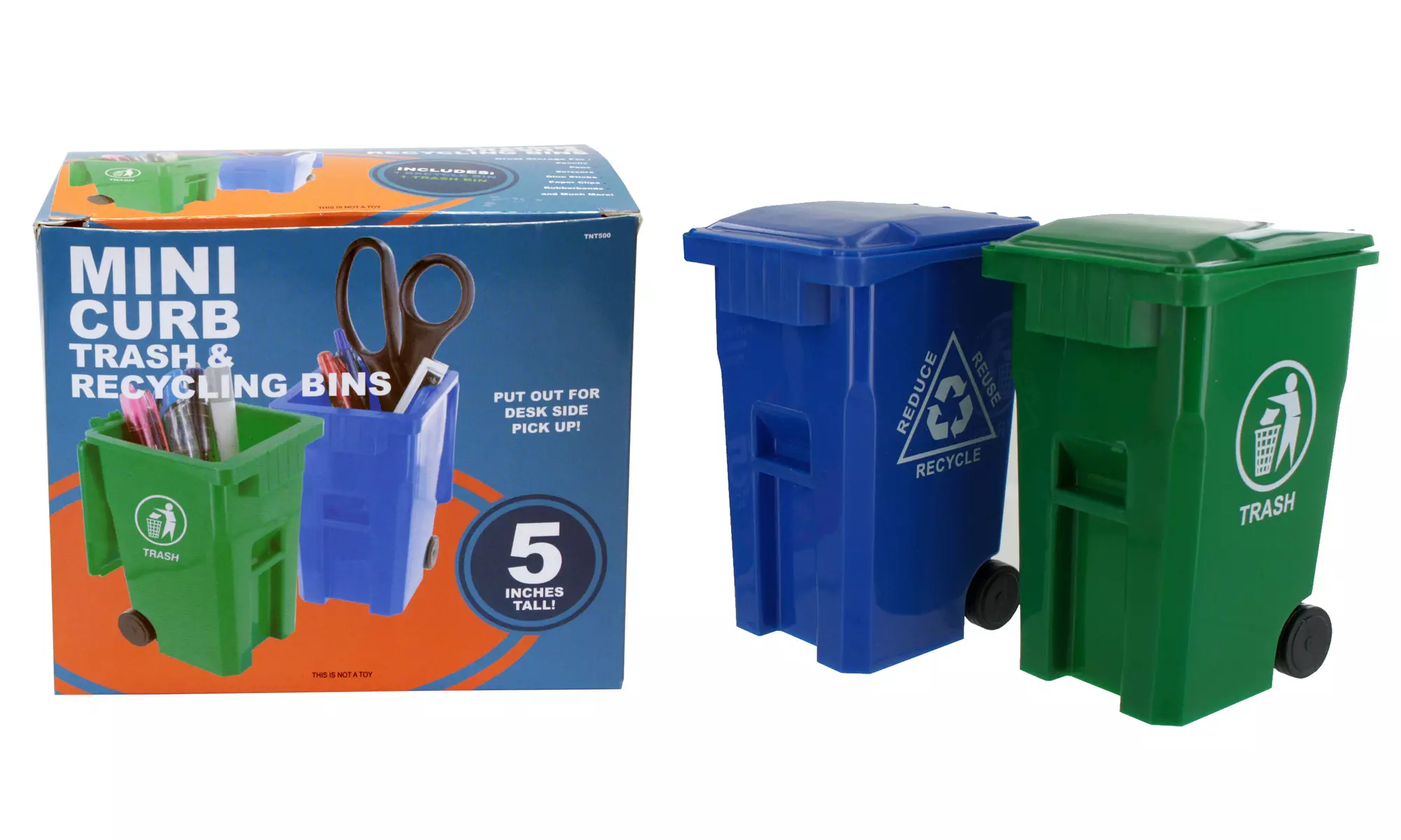 Mini Curbside Trashcan and Recycle Bin Pencil Cup Set - Primary Image