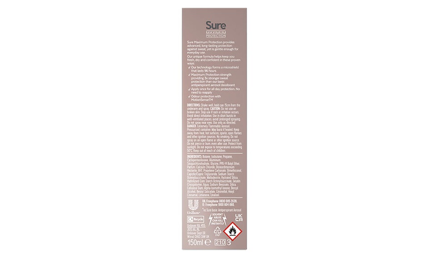 Image 10: Sure Anti-Perspirant 96H Maximum Protection Deo 150ml for Women