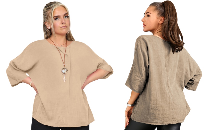 Image 3: Love My Fashions Women's Plain Necklace Tunic Top