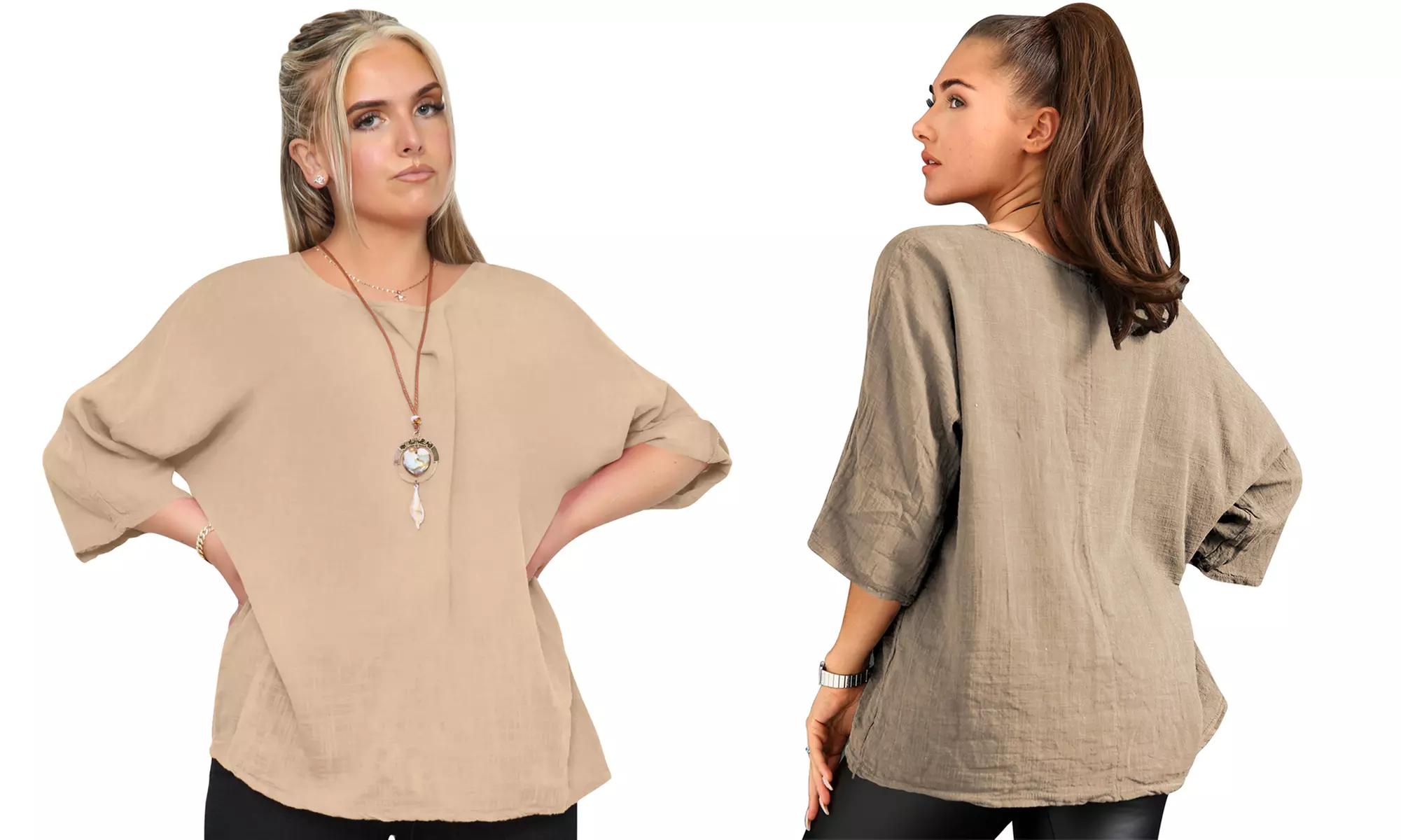 Love My Fashions Women's Plain Necklace Tunic Top