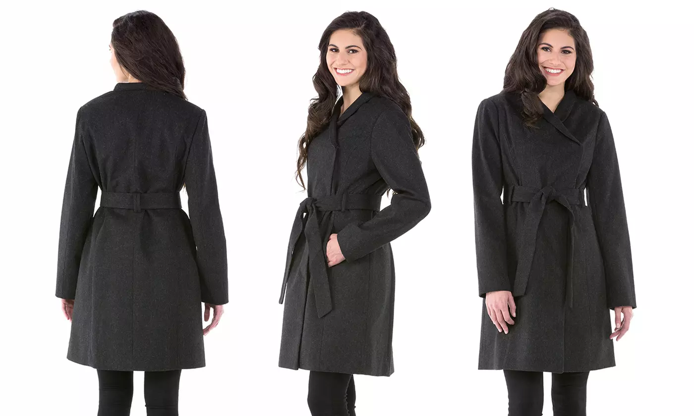 Jones New York Women's Wool-Blend Wrap Coat (Size 8) - Primary Image