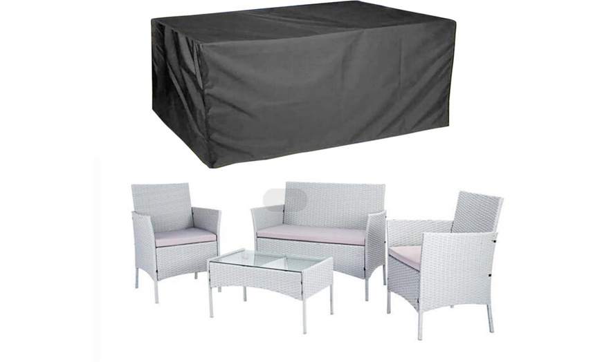 Image 5: Four Piece Rattan Effect Garden Furniture Set