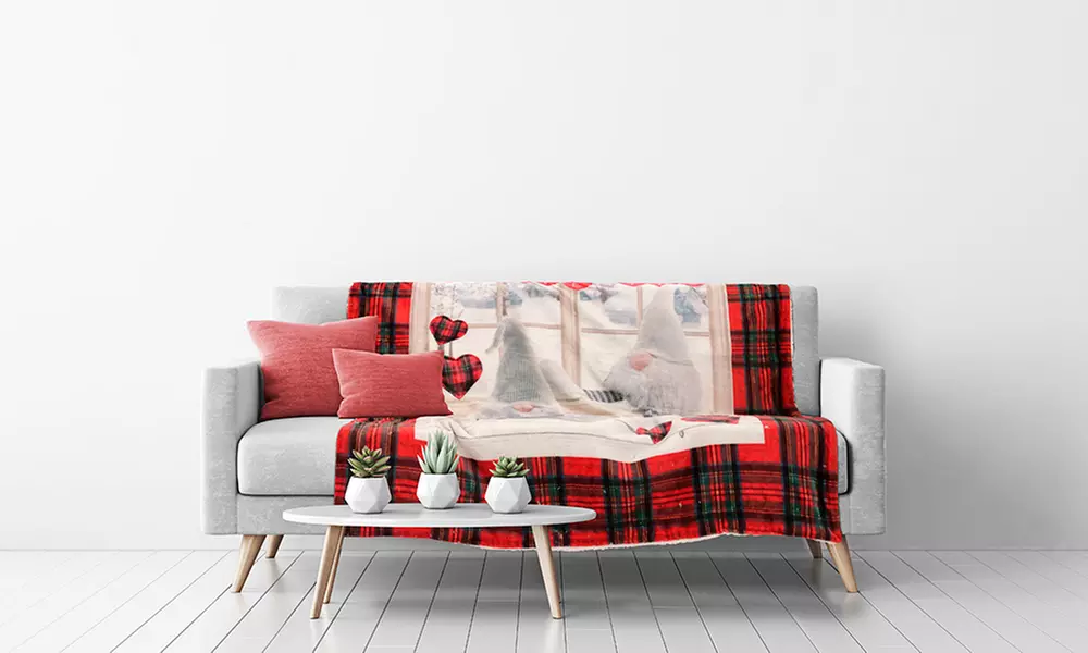 Plaid coperta invernale digitale agnellata