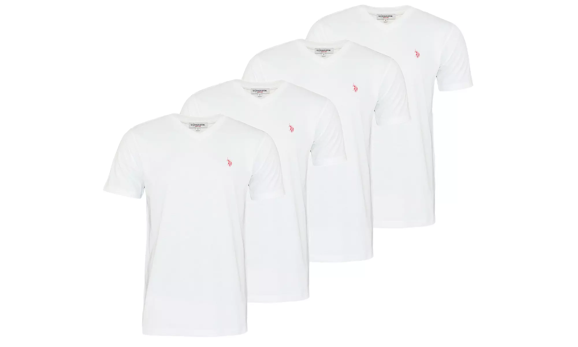 Pack di 4 magliette per uomo US Polo Assn, disponibili in 4 taglie, 2 modelli e 2 colori - Primary Image