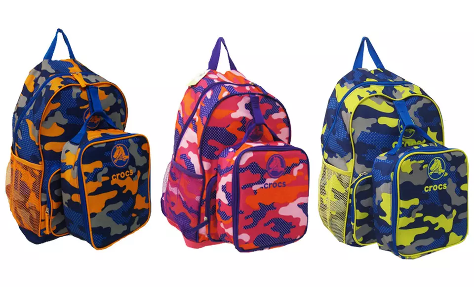 Crocs Kid's Backpack with Detachable Lunch Bag. Multiple Colors Available. Free Returns. - Primary Image