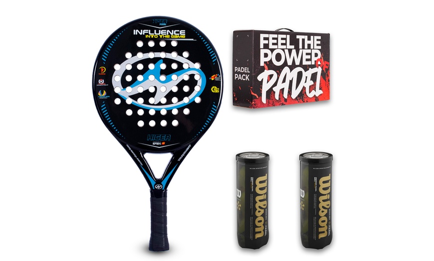 Image 4: Padel set met racket en Wilson ballen 