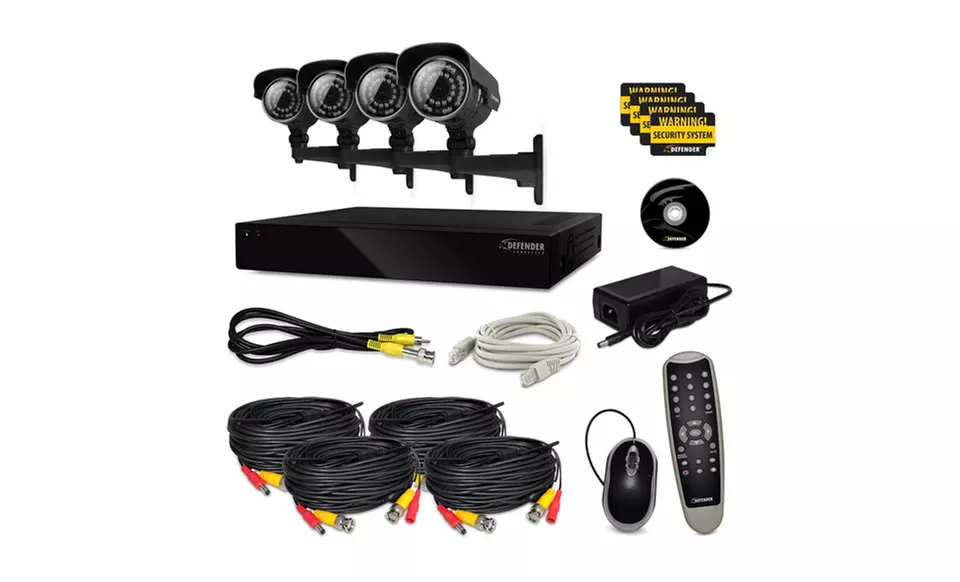 Defender Connected 4-Channel Smart Security DVR with 500GB HDD and 4 Outdoor Security Cameras (21021). Free Returns. - Second Medium