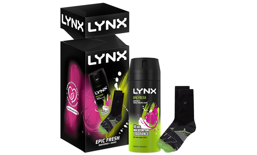 Image 1: Up to Four Lynx Epic Fresh Body Spray and Socks Gift Sets