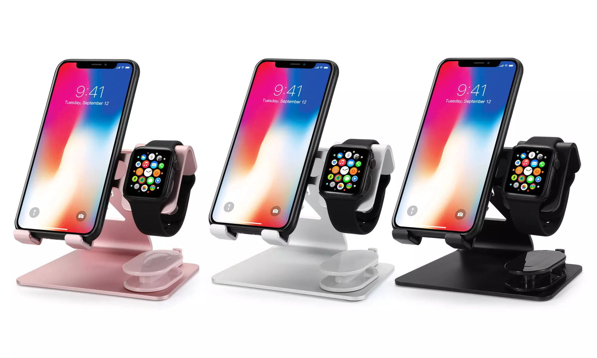 2-in-1 Universal Desktop Holder for iPhone and Apple Watch - Primary Image