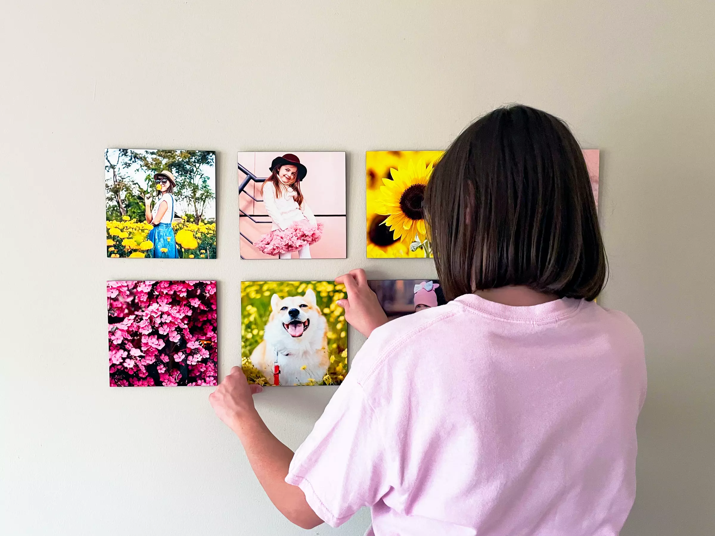 Custom glossy canvas tiles perfect for any room decor