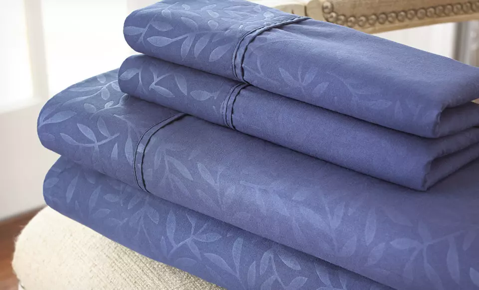 Hotel New York Embossed-Leaf Microfiber-Sheet Sets (Up to 70% Off). Multiple Colors. Free Shipping and Returns. - Second Medium